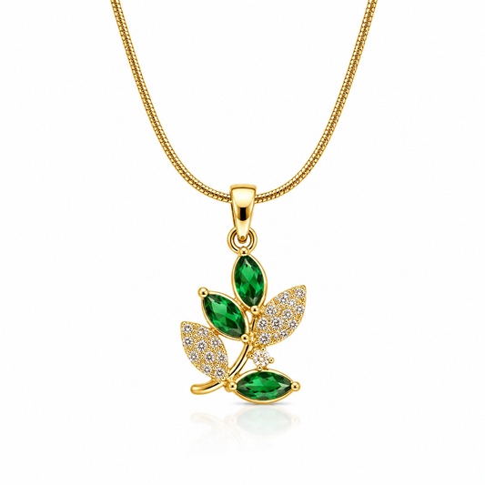Emerald Leaf Necklace