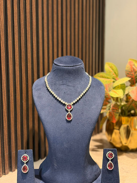 Nyra Ruby Necklace Set