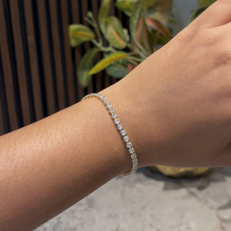 Golden Halo Tennis Bracelet