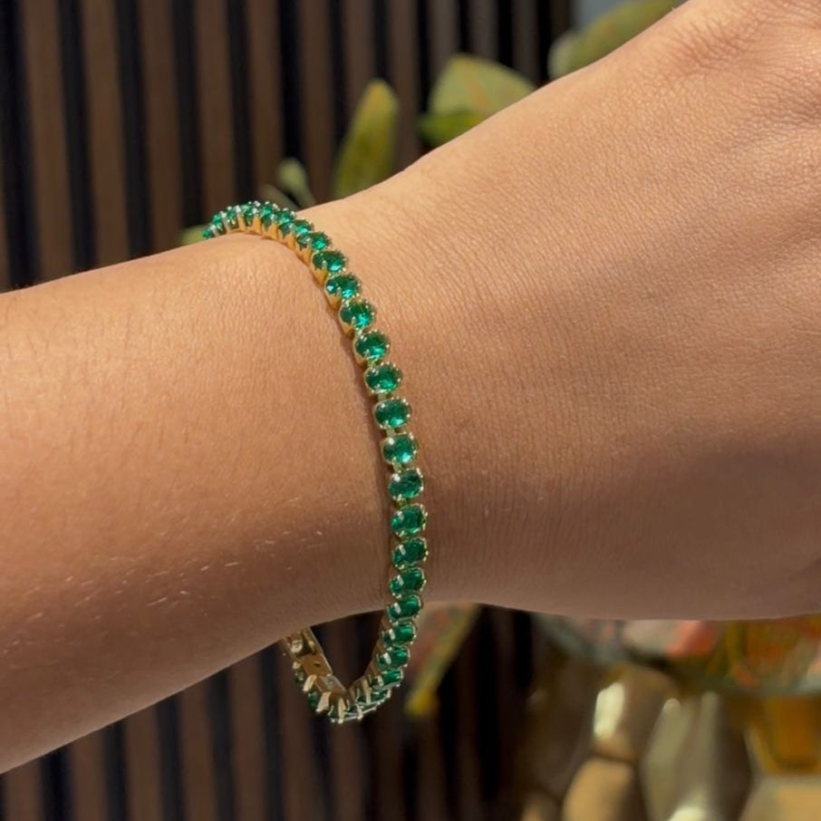 Emerald Radiance Tennis Bracelet